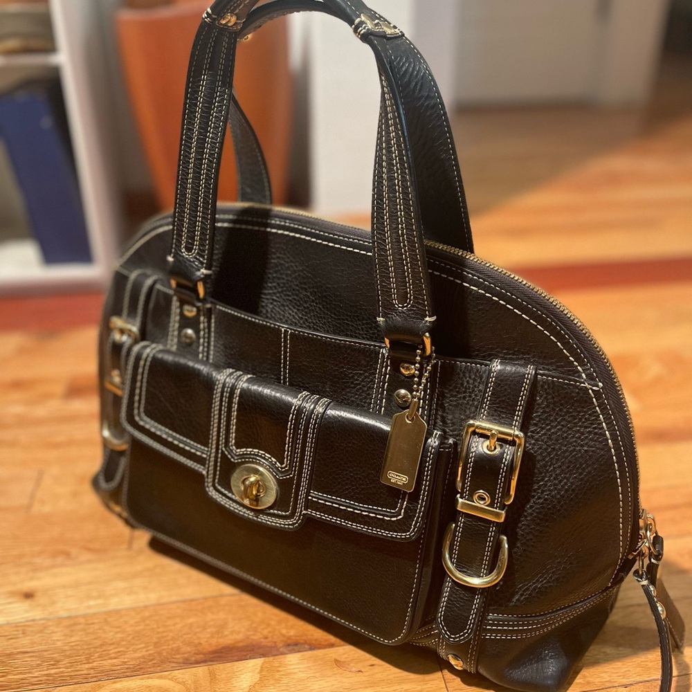 Vintage Black Coach Hampton Miranda Bag - Picture 3 of 16